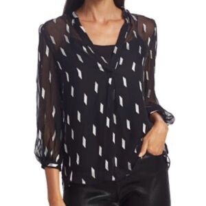 Alice + Olivia Shelia Printed Blouse Size M NWT